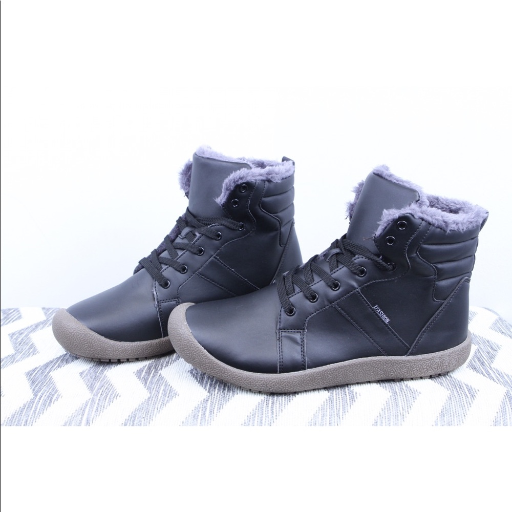 NEW Mens SASHA Waterproof Fur Ankle Boots